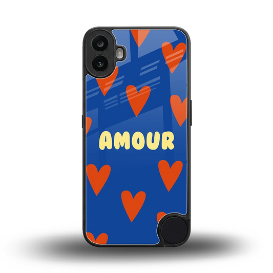 Amour Blue back phone cover | glass case for cmf nothing phone 1