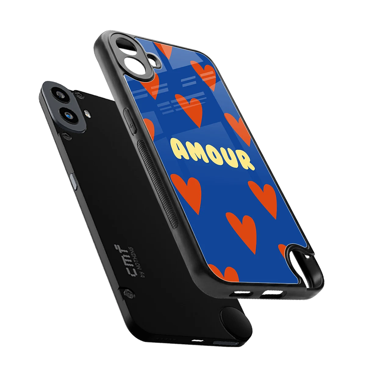 Amour Blue sleek cmf nothing phone 1 cover with tempered glass back and TPU edges