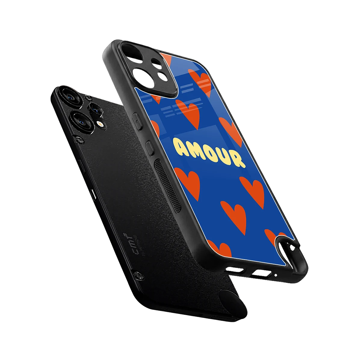 Amour Blue sleek cmf nothing phone 2 pro cover with tempered glass back and TPU edges
