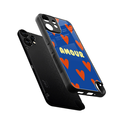 Amour Blue sleek cmf nothing phone 2 pro cover with tempered glass back and TPU edges