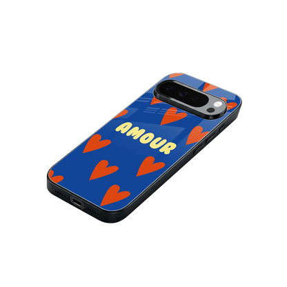 Amour Blue stylish phone case for google pixel 10 pro xl | glossy glass and slim fit