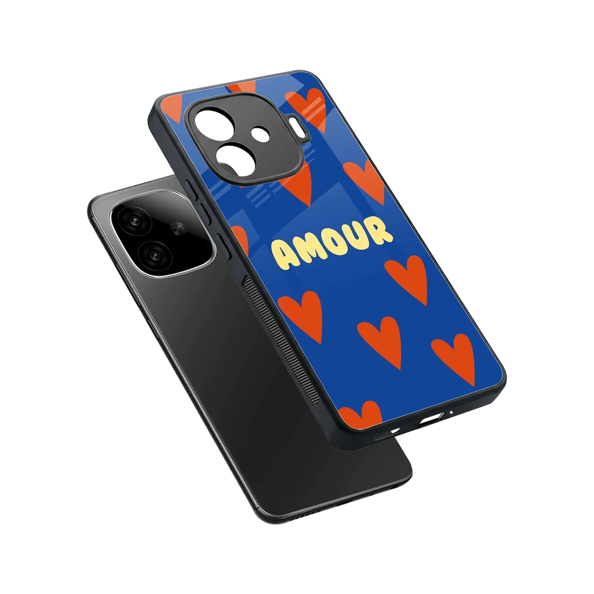 Amour Blue sleek iqoo neo 10r 5g cover with tempered glass back and TPU edges