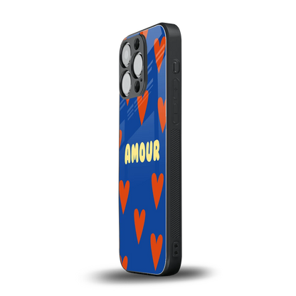 Amour Blue iphone 13 pro mobile cover | shockproof glass phone case