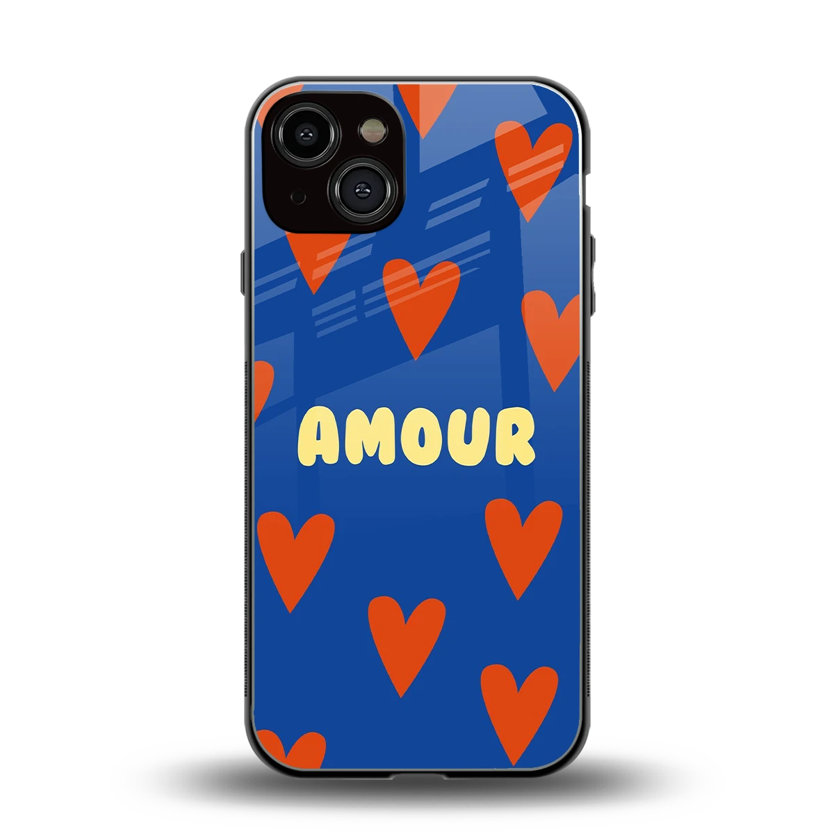 Amour Blue back phone cover | glass case for iphone 14