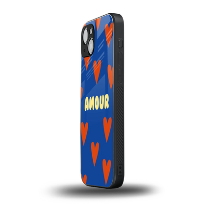 Amour Blue iphone 15 mobile cover | shockproof glass phone case
