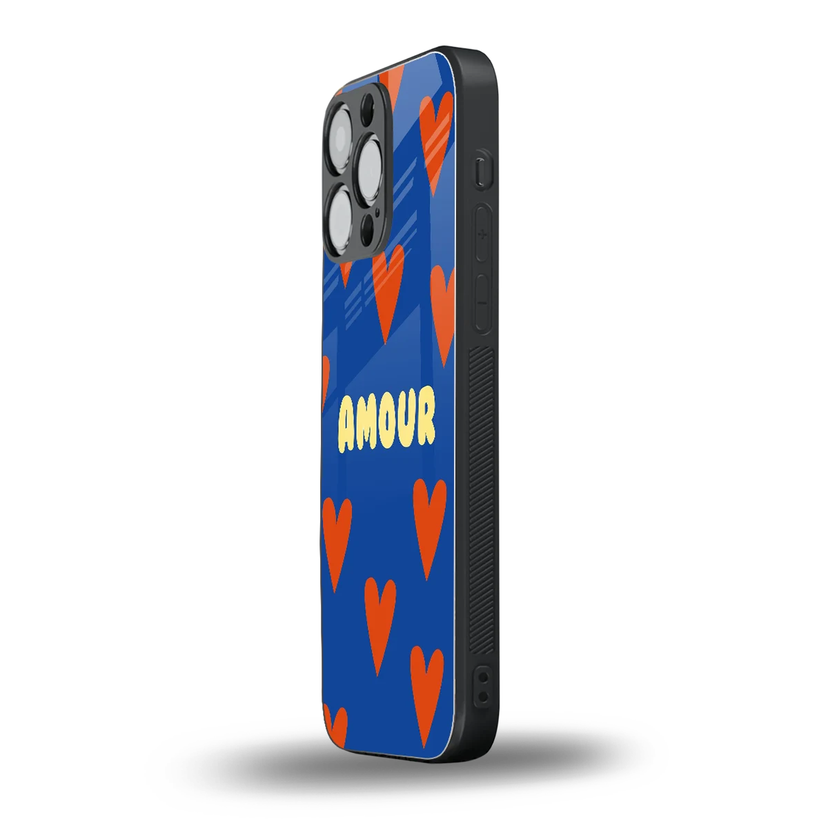 Amour Blue iphone 16 pro max mobile cover | shockproof glass phone case