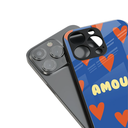 Amour Blue stylish phone case for iphone 14 | glossy glass and slim fit