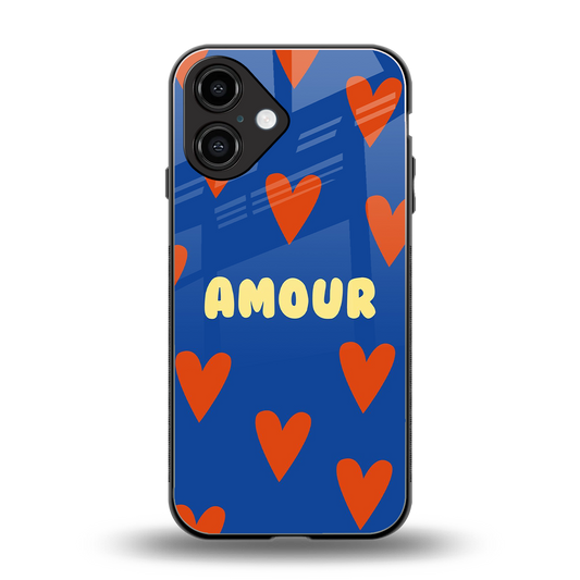 Amour Blue Phone Case for Iphone 16 | Glass Case