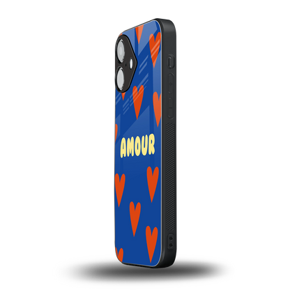Amour Blue Phone Case for Iphone 16 | Glass Case