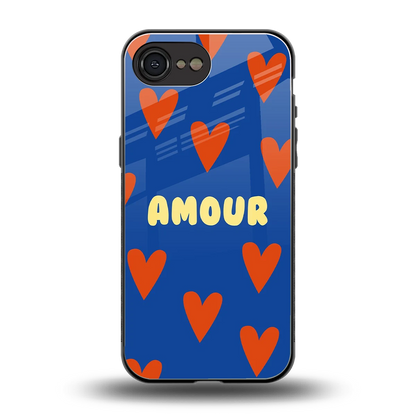Amour Blue back phone cover | glass case for iphone 17e