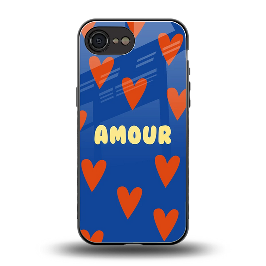 Amour Blue back phone cover | glass case for iphone 17e