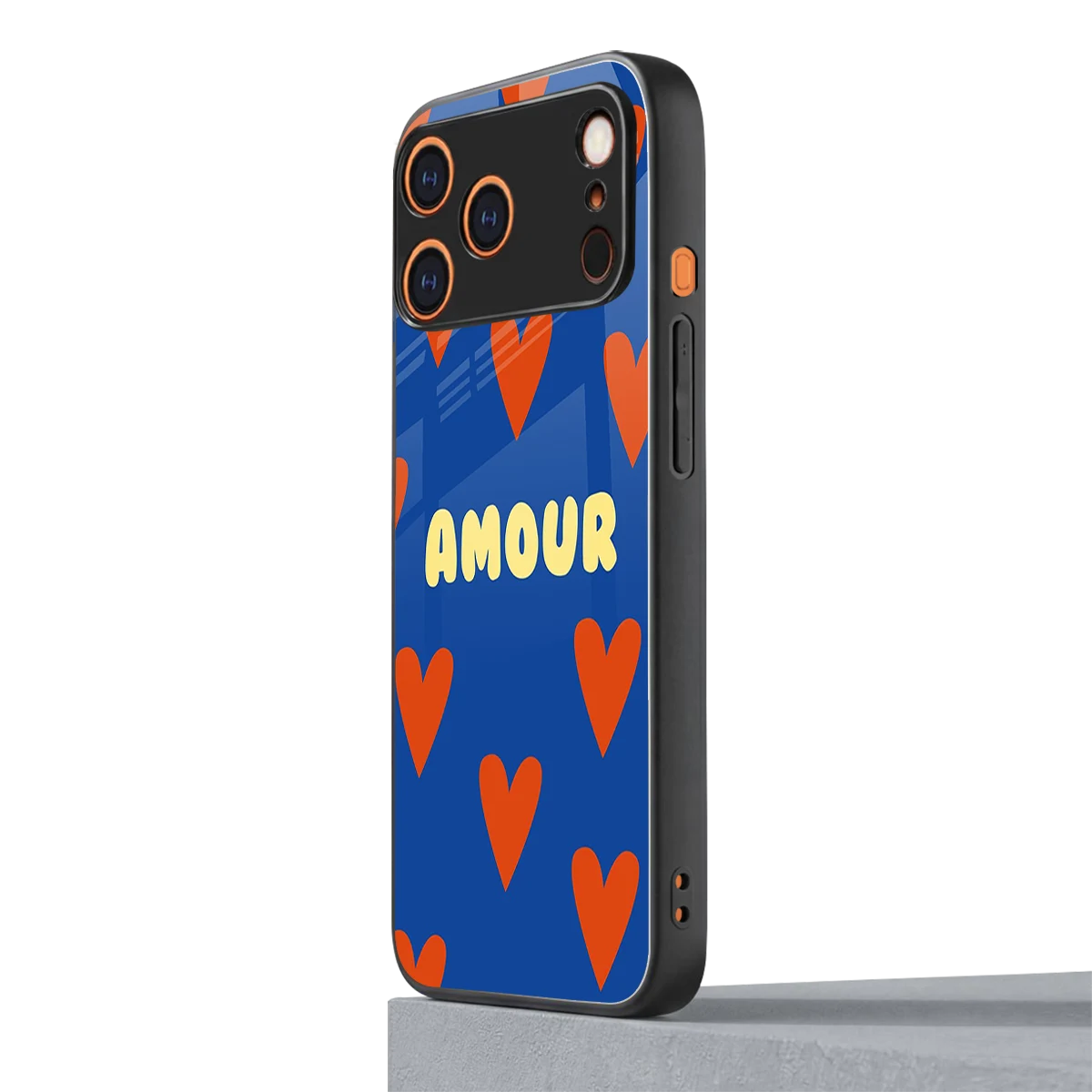 Amour Blue iphone 17 pro mobile cover | shockproof glass phone case