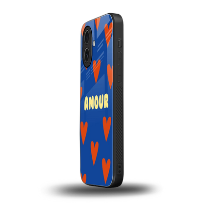 Amour Blue iphone 17 mobile cover | shockproof glass phone case