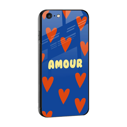 Amour Blue sleek iphone 6s cover with tempered glass back and TPU edges