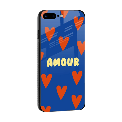 Amour Blue sleek iphone 8 plus cover with tempered glass back and TPU edges