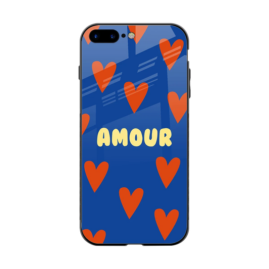 Amour Blue back phone cover | glass case for iphone 7 plus