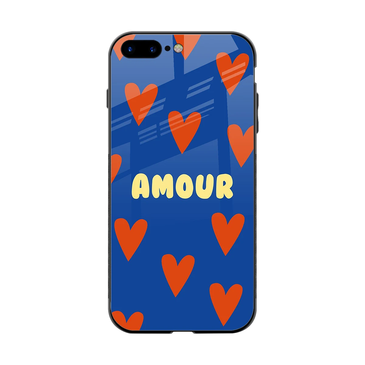 Amour Blue back phone cover | glass case for iphone 8 plus