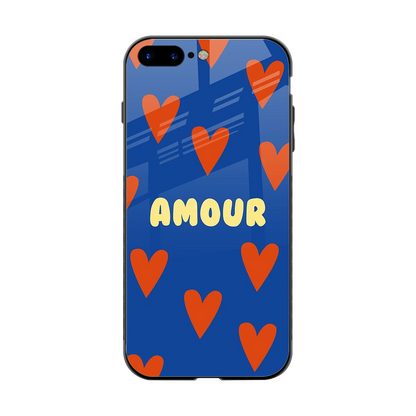 Amour Blue back phone cover | glass case for iphone 8 plus