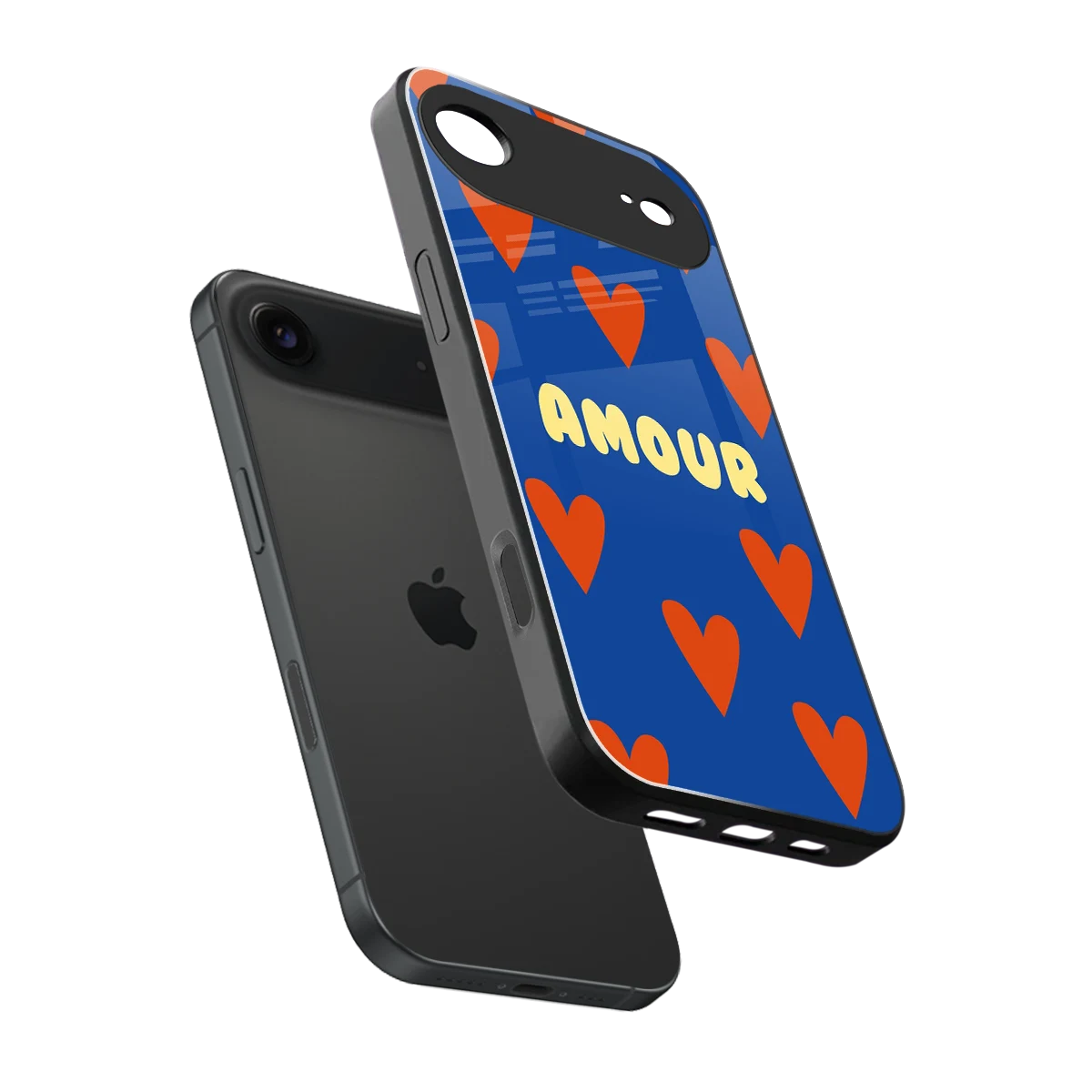 Amour Blue sleek iphone air cover with tempered glass back and TPU edges