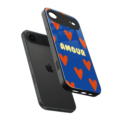 Amour Blue sleek iphone air cover with tempered glass back and TPU edges