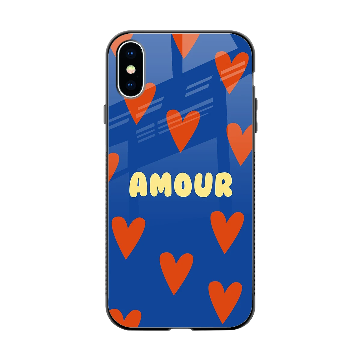 Amour Blue back phone cover | glass case for iphone x
