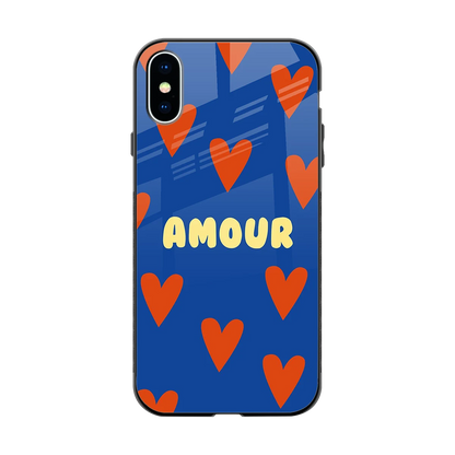 Amour Blue back phone cover | glass case for iphone x