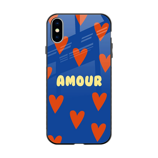Amour Blue back phone cover | glass case for iphone xs