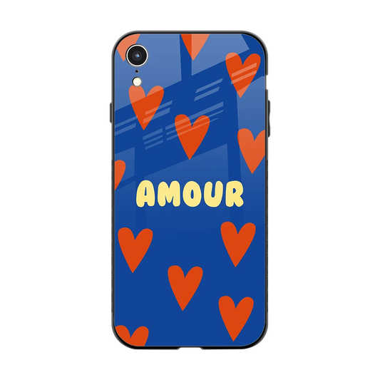Amour Blue back phone cover | glass case for iphone xr