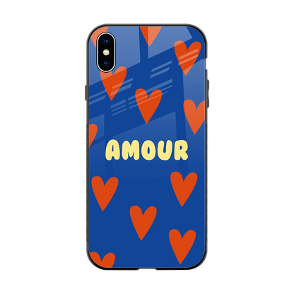 Amour Blue back phone cover | glass case for iphone xs max