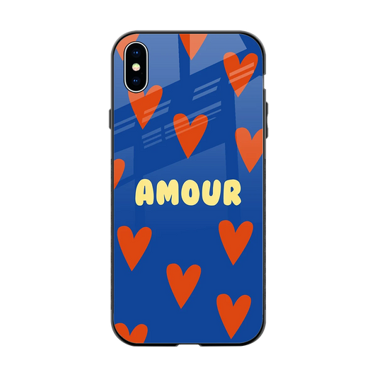 Amour Blue back phone cover | glass case for iphone xs max