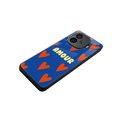 Amour Blue stylish phone case for iqoo neo 10r 5g | glossy glass and slim fit