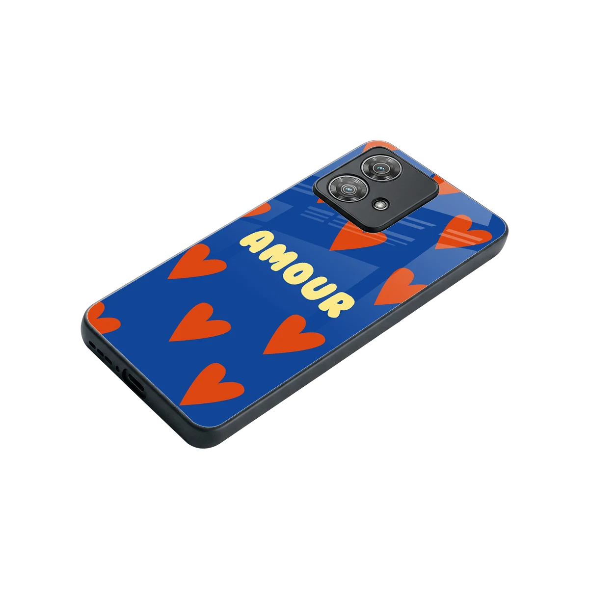 Amour Blue stylish phone case for motorola edge 40 neo 5g | glossy glass and slim fit
