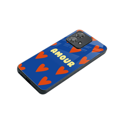 Amour Blue stylish phone case for motorola edge 40 neo 5g | glossy glass and slim fit