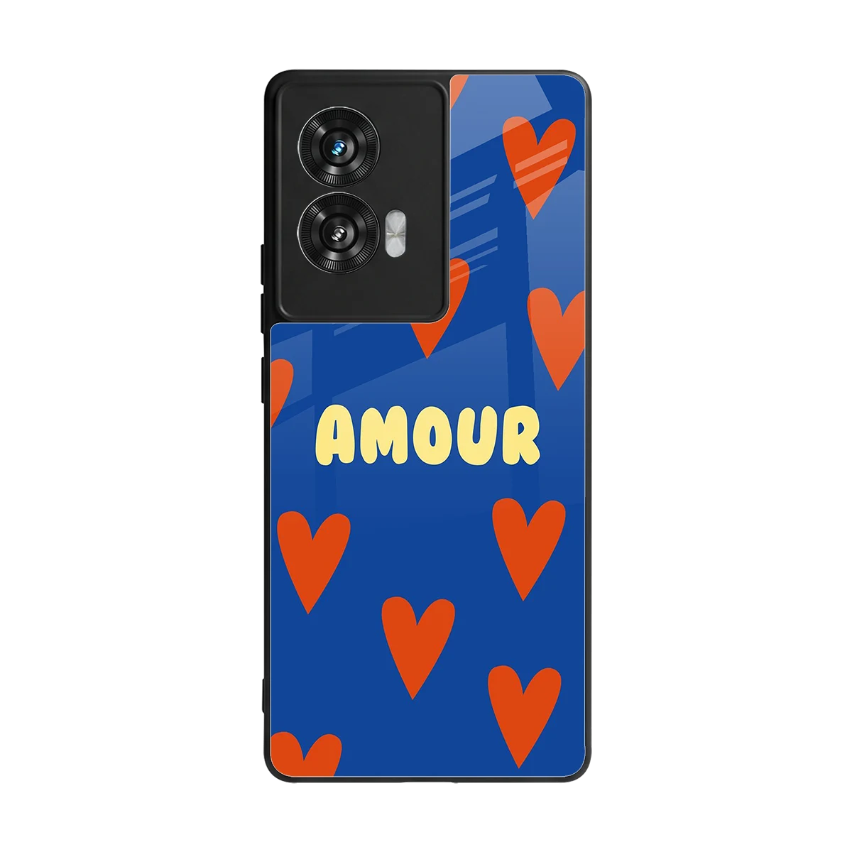 Amour Blue back phone cover | glass case for motorola edge 50 fusion