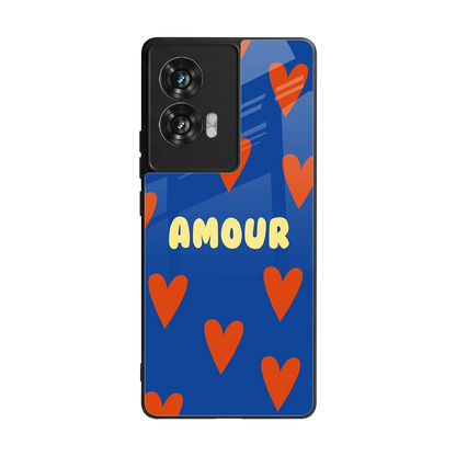Amour Blue back phone cover | glass case for motorola edge 50 fusion