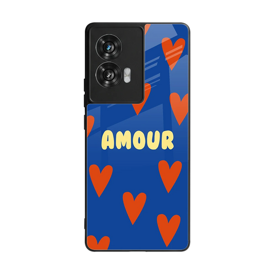 Amour Blue back phone cover | glass case for motorola edge 50 fusion