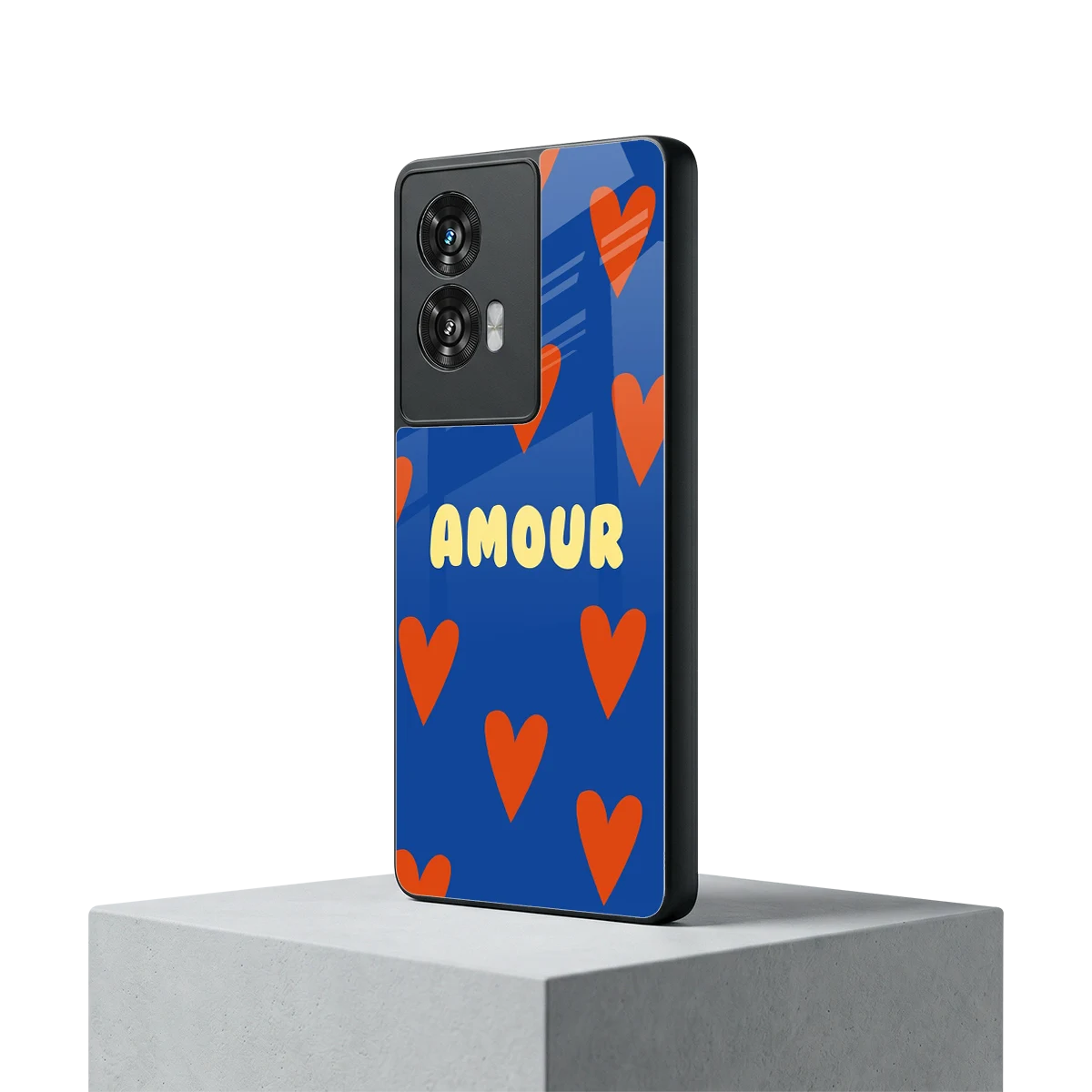 Amour Blue motorola edge 50 fusion mobile cover | shockproof glass phone case