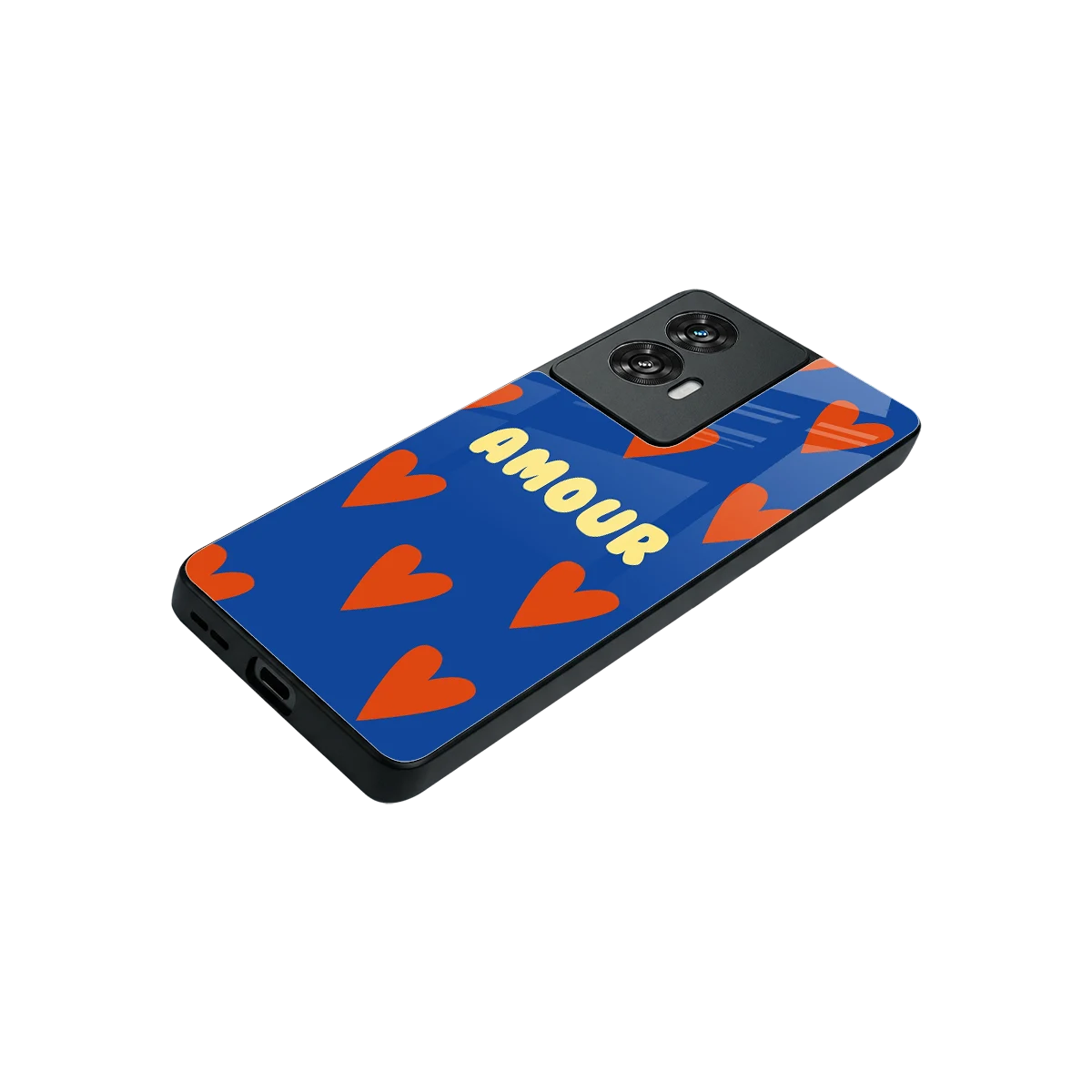 Amour Blue stylish phone case for motorola edge 50 fusion | glossy glass and slim fit