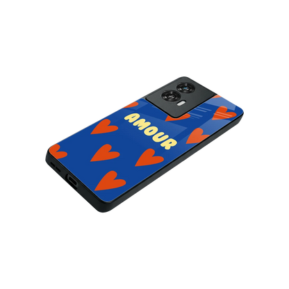 Amour Blue stylish phone case for motorola edge 50 fusion | glossy glass and slim fit