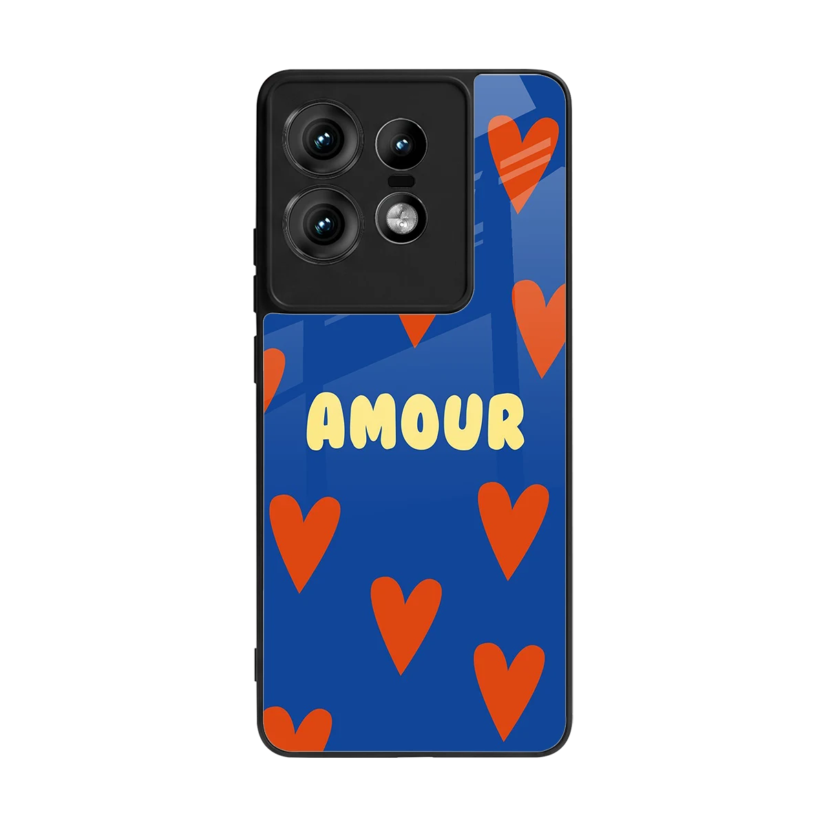 Amour Blue back phone cover | glass case for motorola edge 50 pro