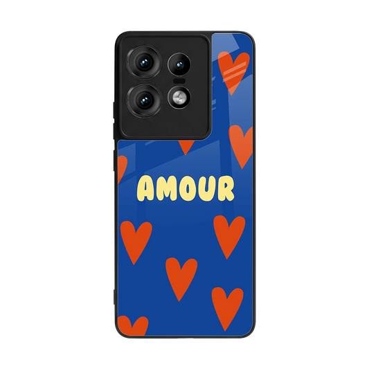 Amour Blue back phone cover | glass case for motorola edge 50 pro