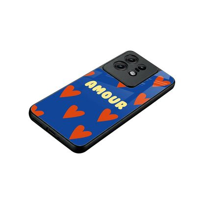 Amour Blue stylish phone case for motorola edge 50 pro | glossy glass and slim fit