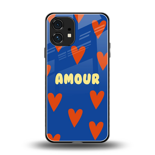 Amour Blue back phone cover | glass case for nothing phone 1