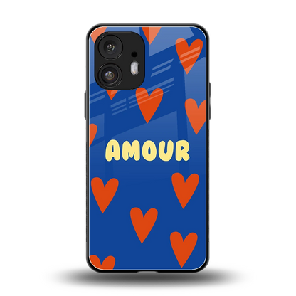 Amour Blue back phone cover | glass case for nothing phone 2
