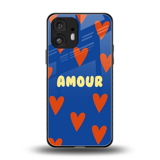 Amour Blue back phone cover | glass case for nothing phone 2