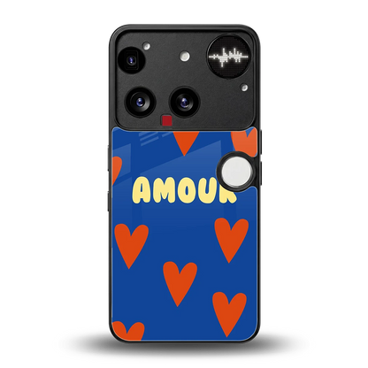 Amour Blue back phone cover | glass case for nothing phone 3