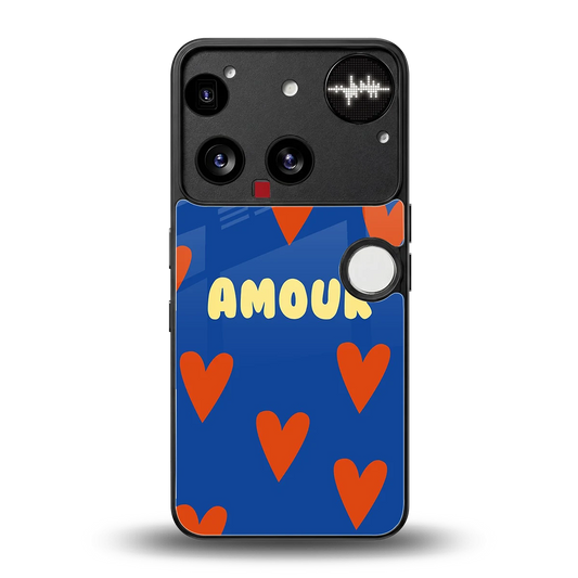 Amour Blue back phone cover | glass case for nothing phone 3