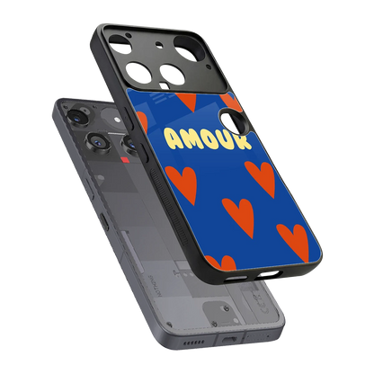 Amour Blue sleek nothing phone 3 cover with tempered glass back and TPU edges
