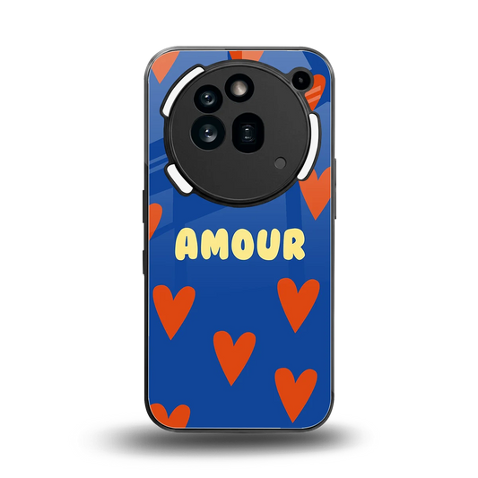 Amour Blue back phone cover | glass case for nothing phone 3a pro