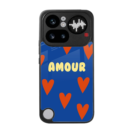 Amour Blue back phone cover | glass case for nothing phone 4a pro